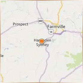 Hampden Sydney College Location Map