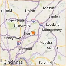 University of Cincinnati Blue Ash College Location Map